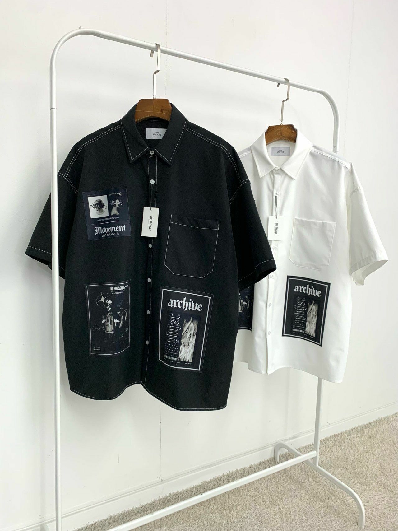 英文字圖案短袖恤衫 2nd-141S