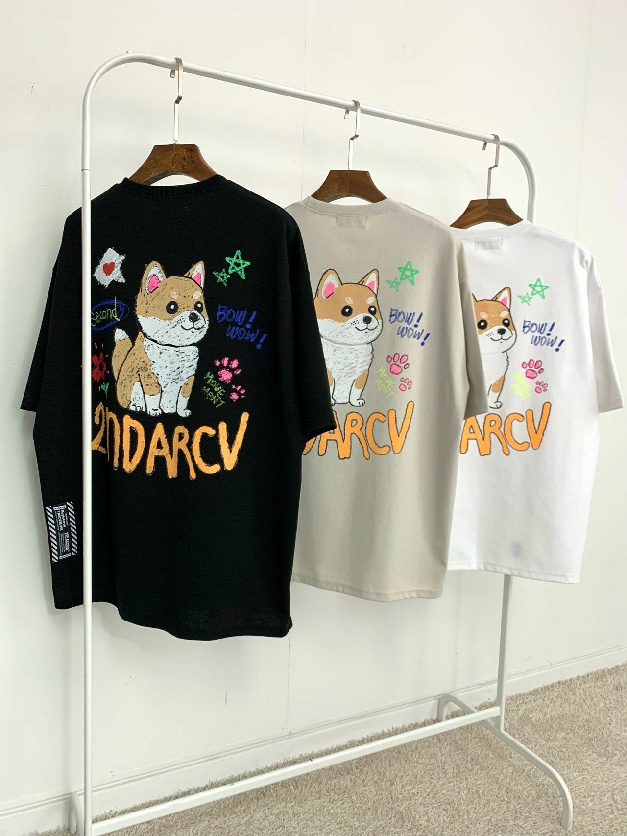 狗仔圖案英文字短袖Tee 2nd-142T