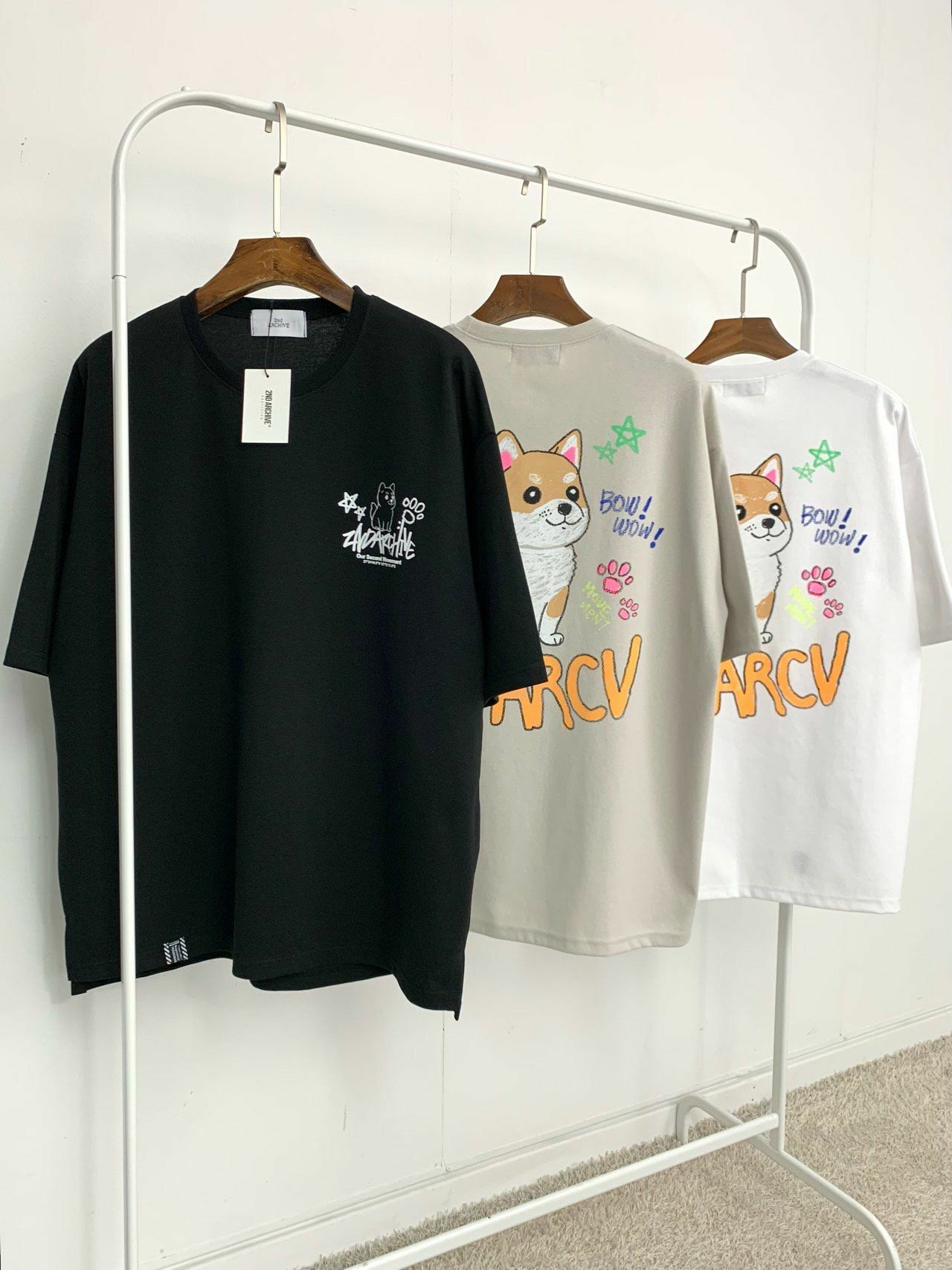 狗仔圖案英文字短袖Tee 2nd-142T