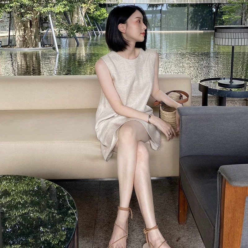 簡約小香挺版小洋裝(灰/卡其)