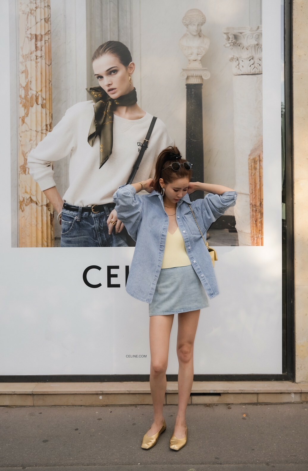 高訂款-闆娘牛仔褲裙_AMISSA（淺藍）