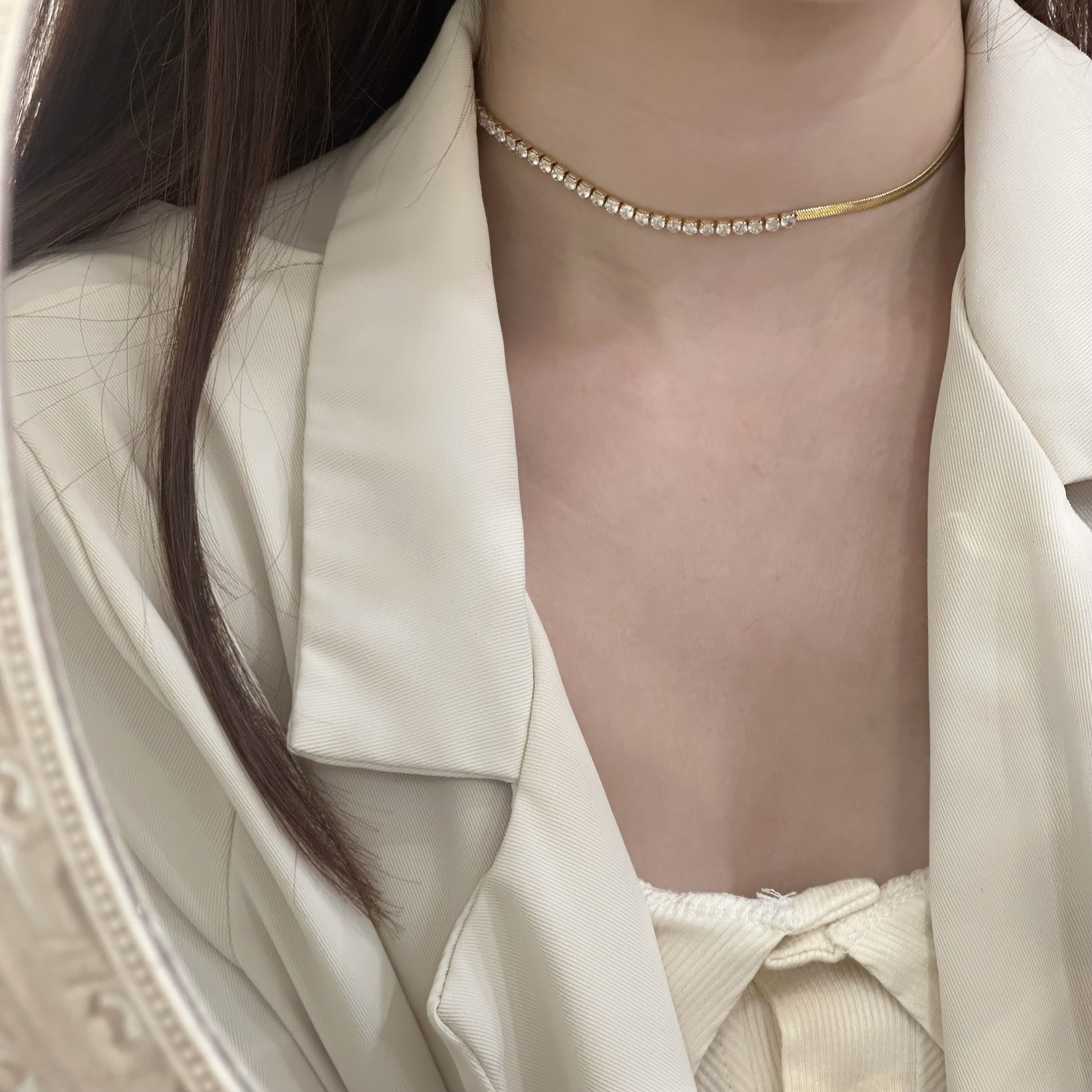 【鈦鋼】排鑽蛇骨頸鏈