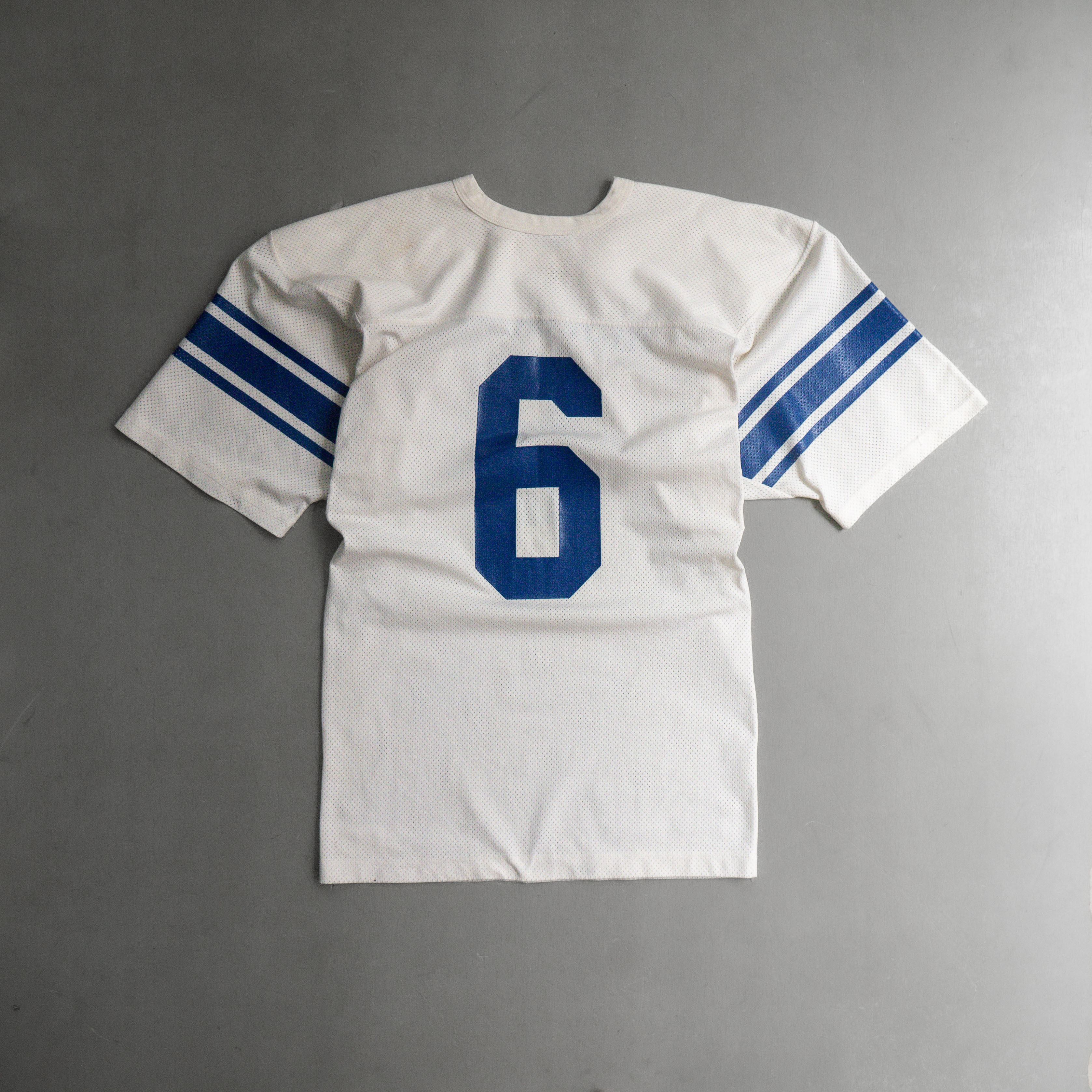 70S RUSSELL ATHLETIC JERSEY 美國製 白藍 美式足球 網眼 滾邊 短袖 球衣