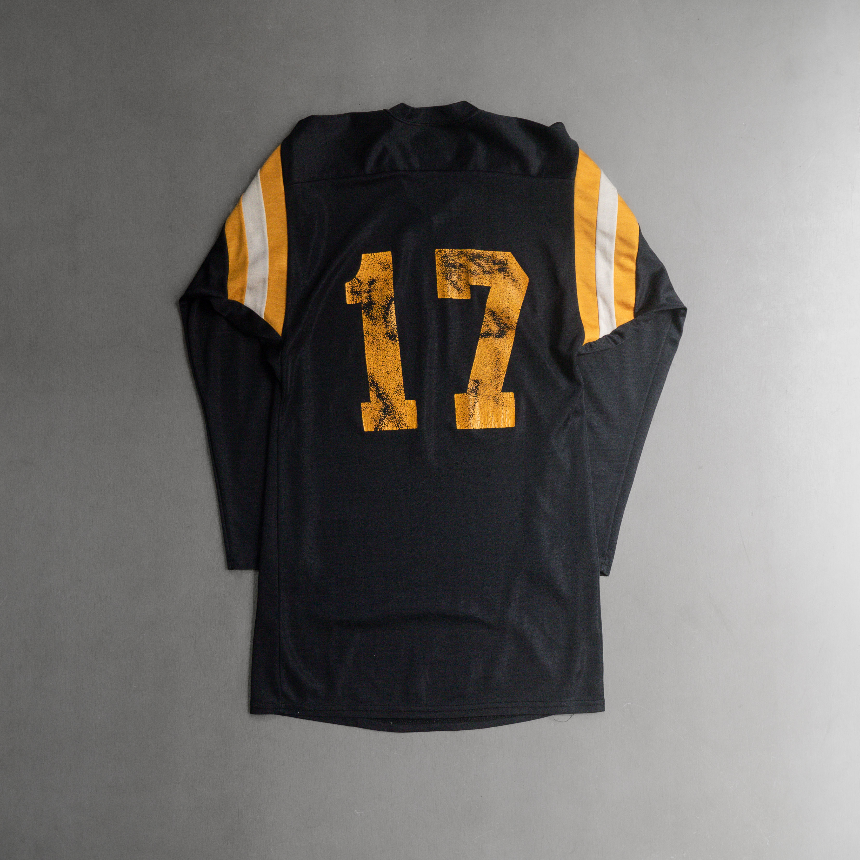 70-80S VINTAGE ATHLETIC JERSEY 美國 黑黃 美式足球 滾邊 長袖 球衣