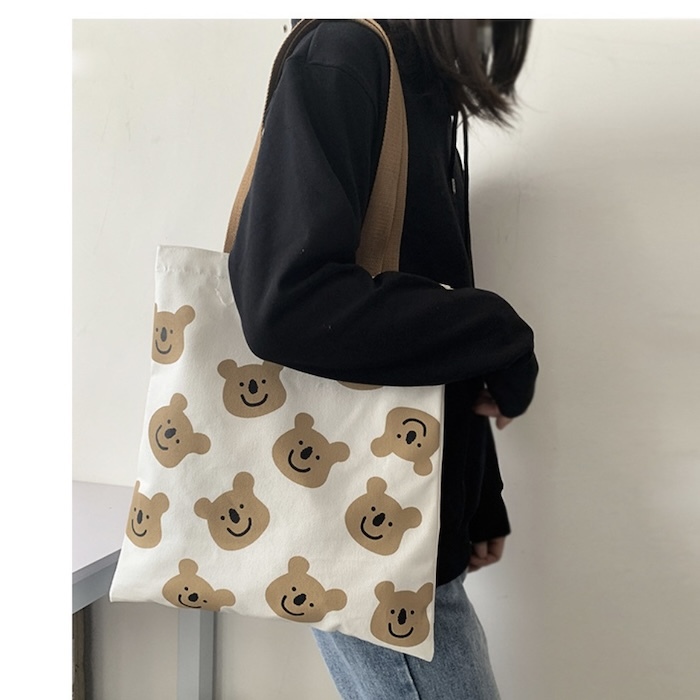 《72202》滿版熊帆布袋