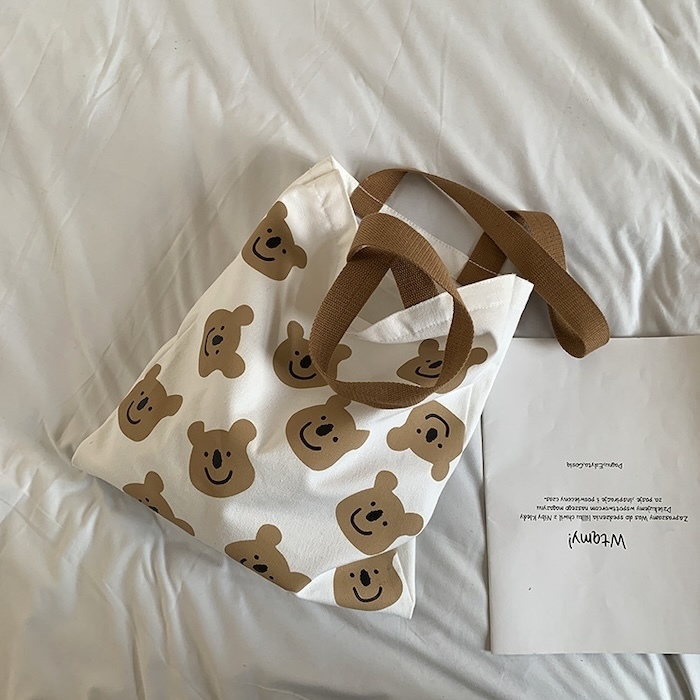 《72202》滿版熊帆布袋