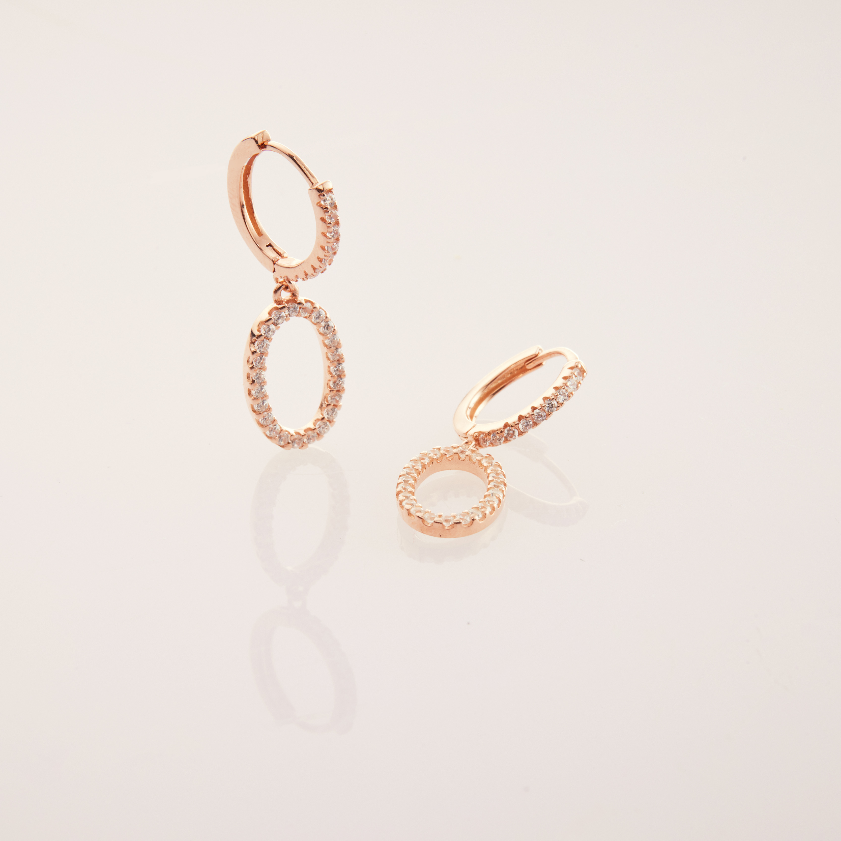 E877 | 純銀鍍金鋯石耳環