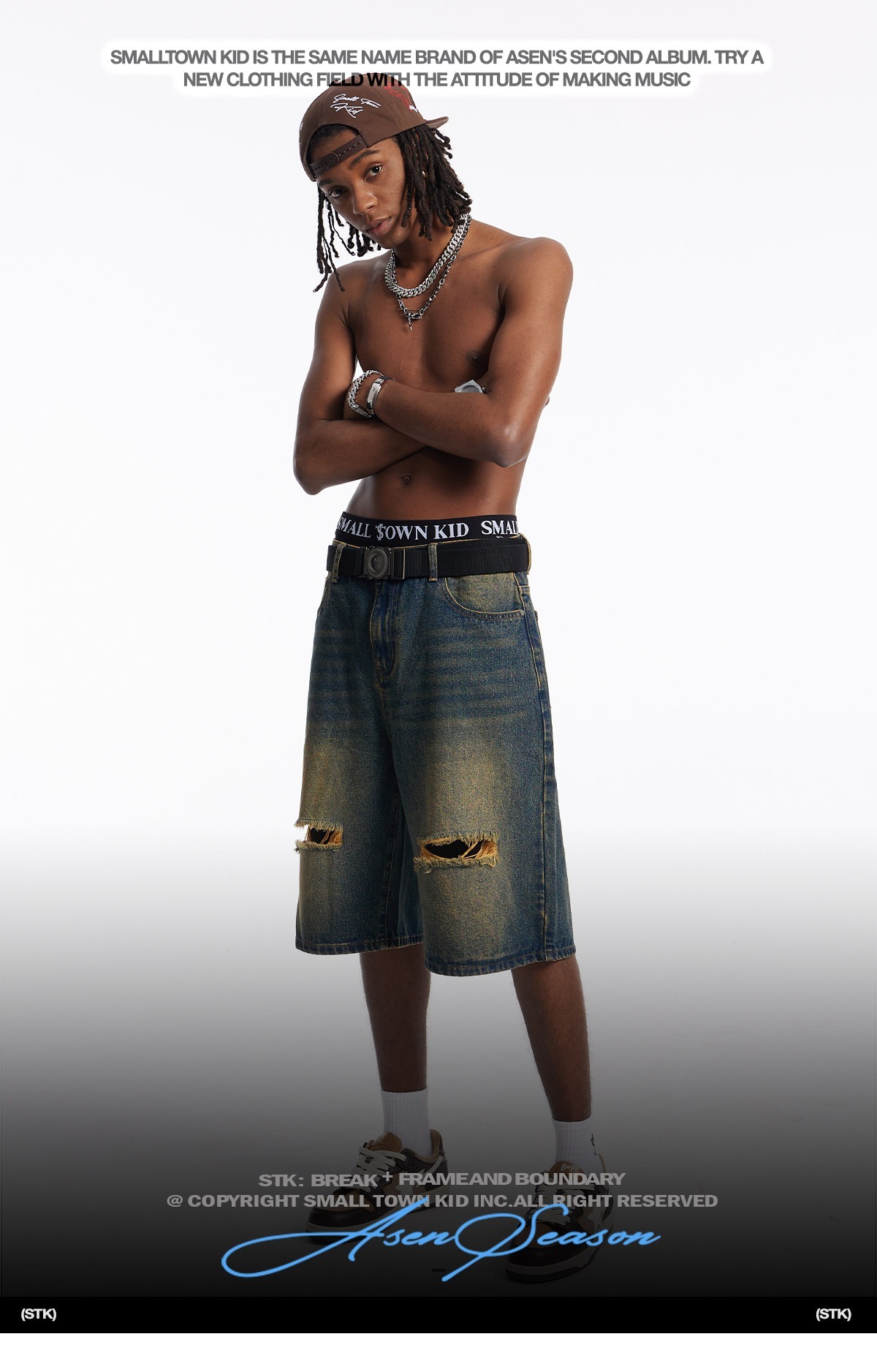 STK SmallTownKid suede panel shorts