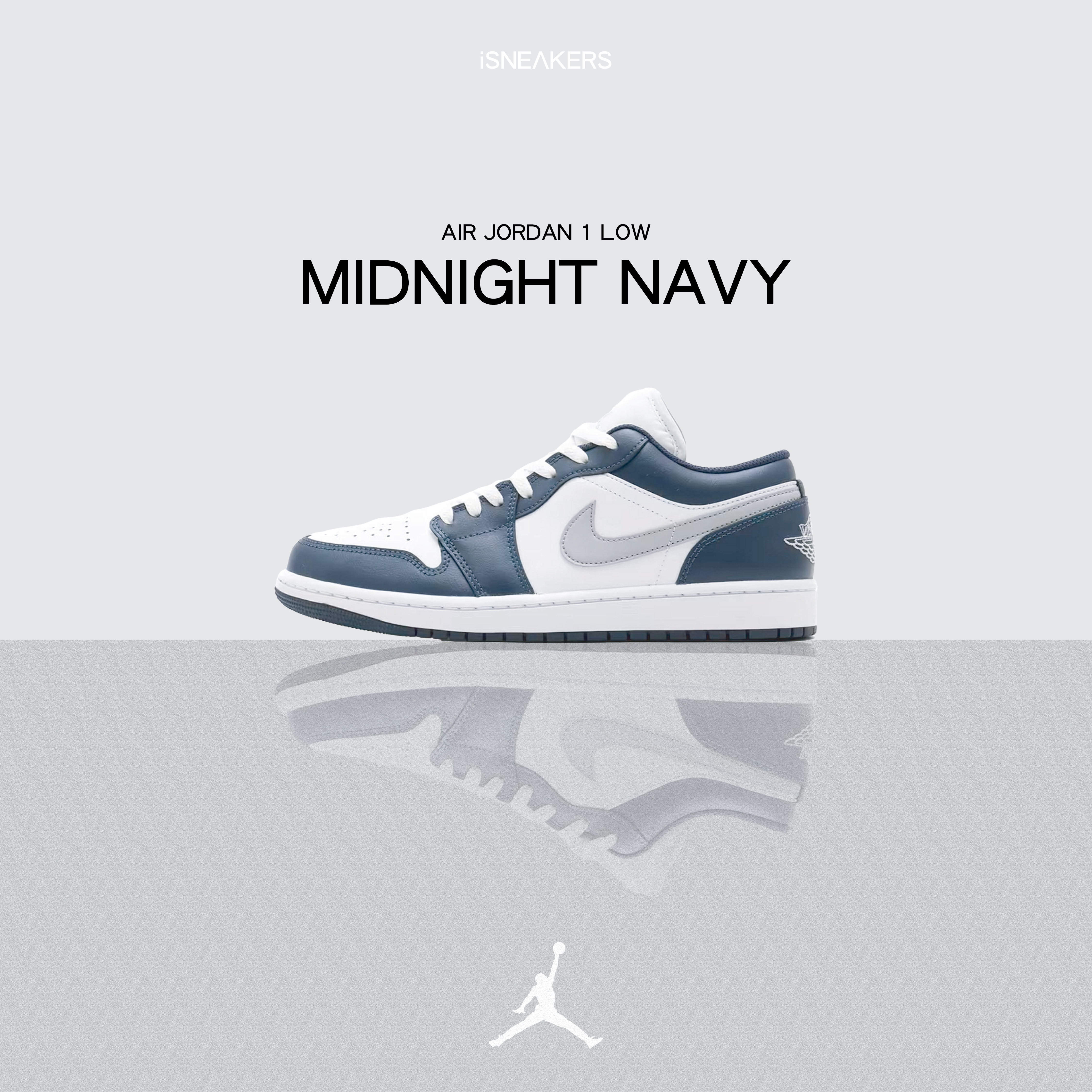 iSNEAKERS｜Air Jordan 1 Low "Midnight Navy" 午夜藍 553558-141