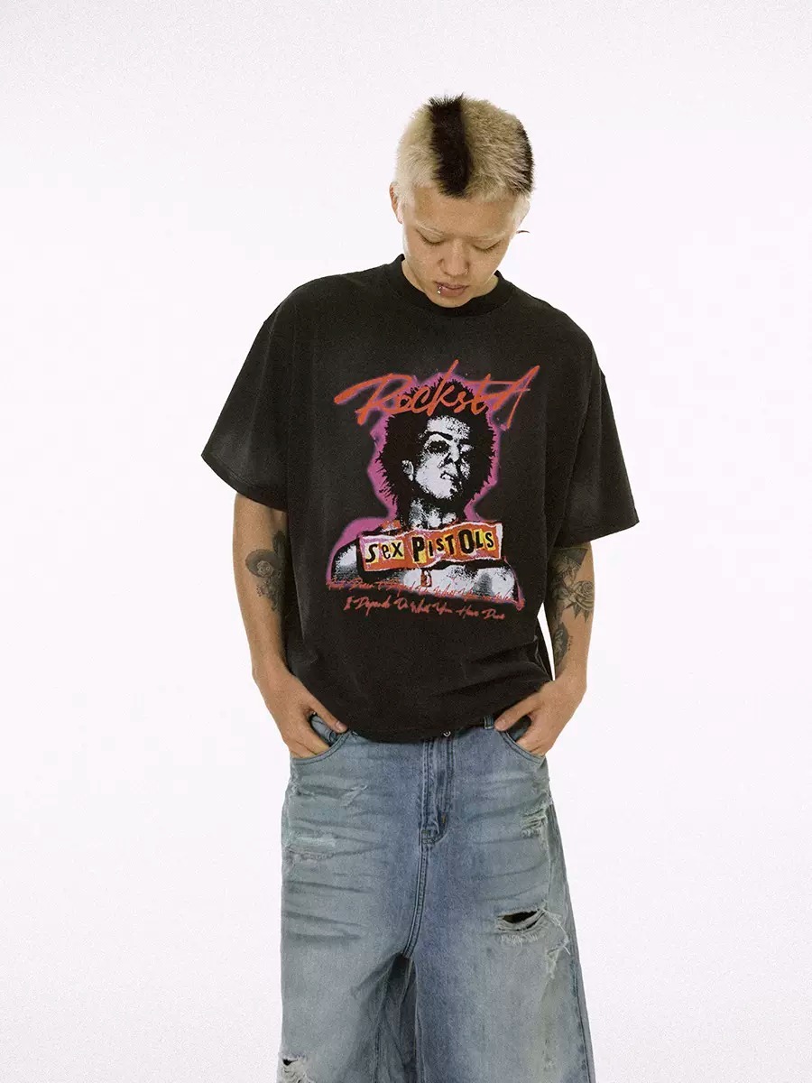 ROCKSTA 致敬款 "Sex Pistols" 水洗破壞 兩色 短袖