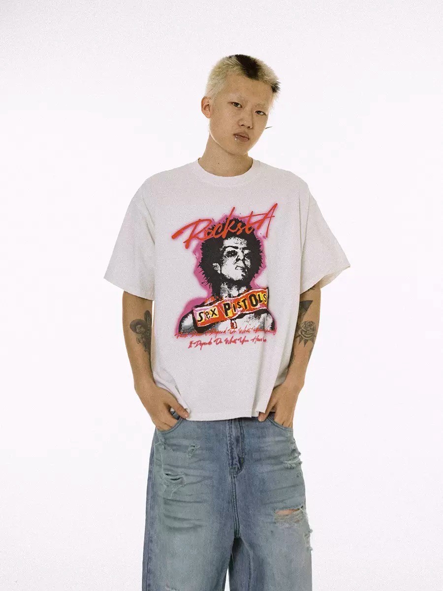 ROCKSTA 致敬款 "Sex Pistols" 水洗破壞 兩色 短袖