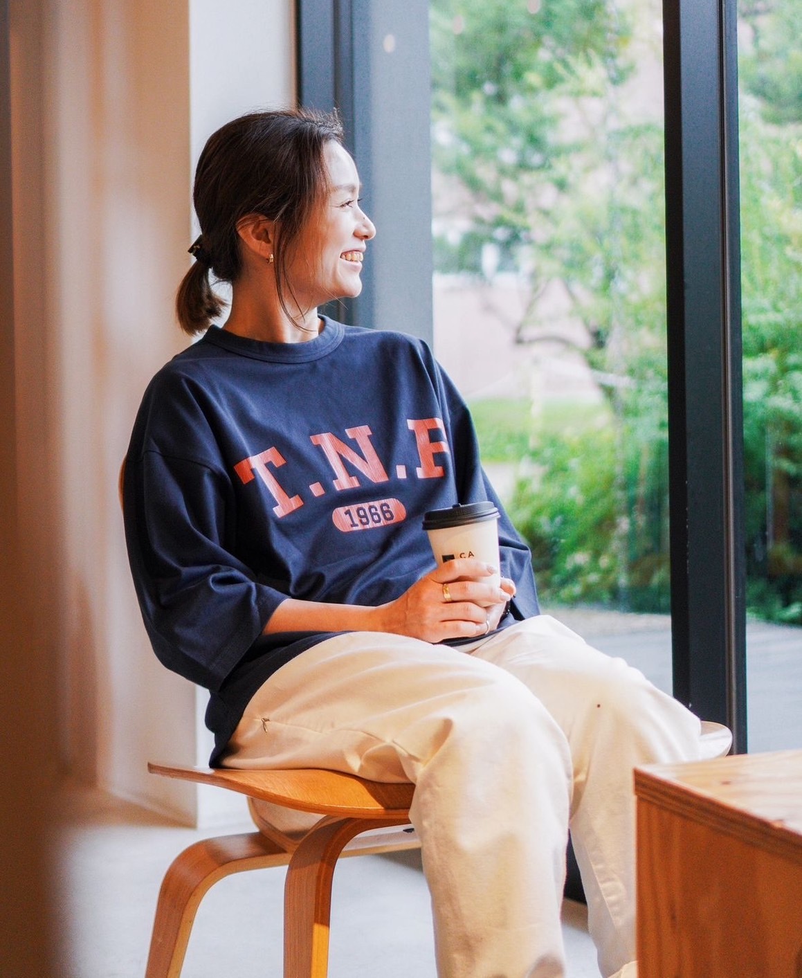 日本 TNF logo 3/4 TEE 短袖