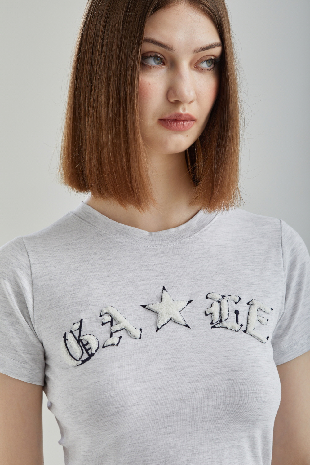 [GATELESS] BOUCLE CROPPED T-SHIRT