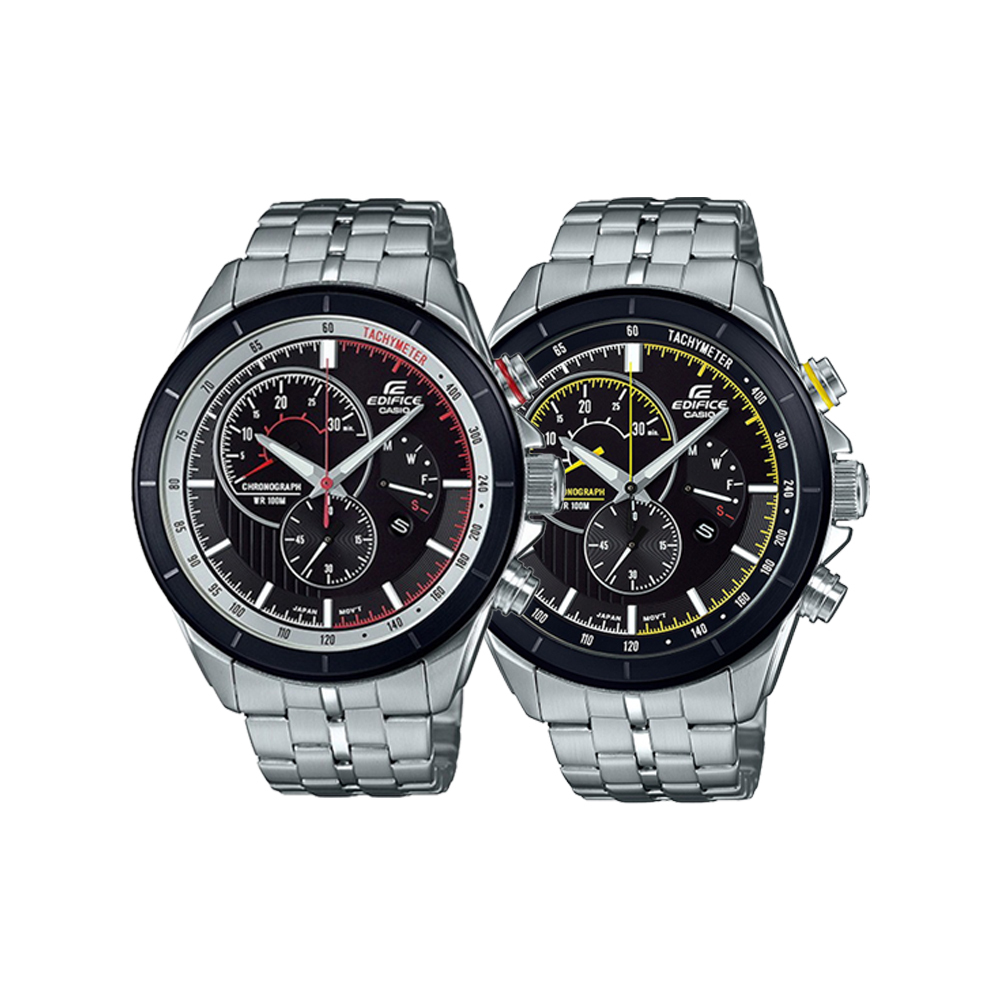 【CASIO 卡西歐】EDIFICE EFR-561DB 賽車儀錶板風格 鋼錶帶 計時男錶
