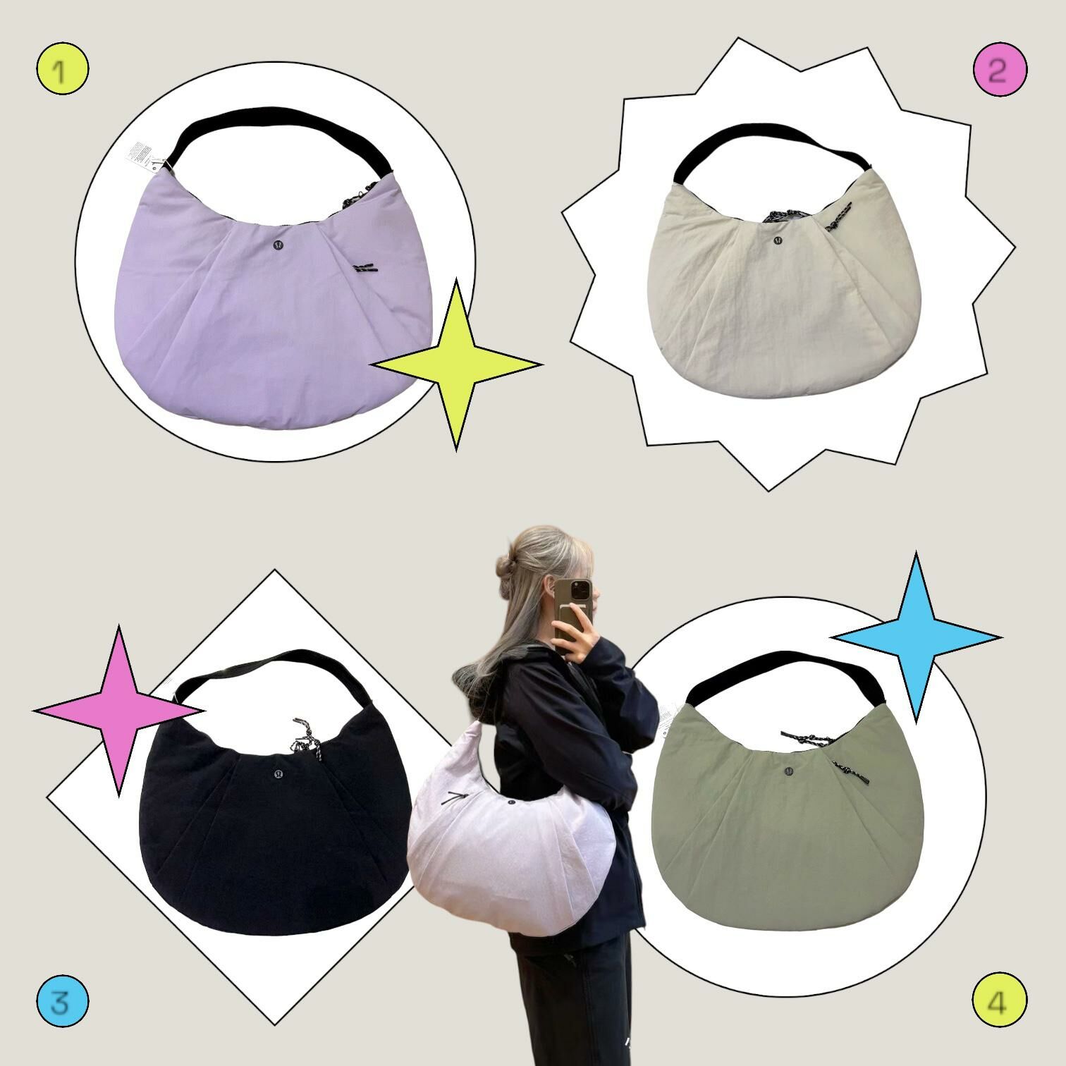 LULU L E M O N 24新款 單肩腋下包 10L牛角包