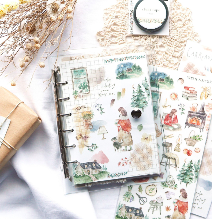 WITH NATURE 大自然系列 燙金和紙貼紙 ｜日本Mind Wave