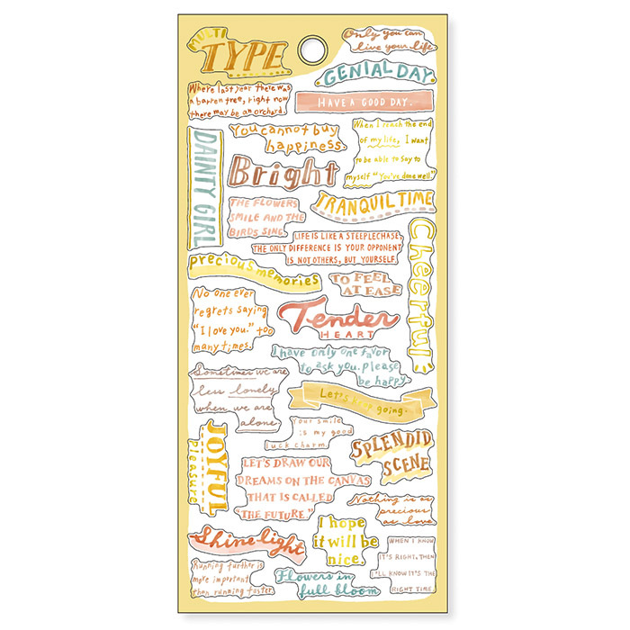 MULTI TYPE 英文花體字 燙金透明pet貼紙 ｜日本Mind Wave