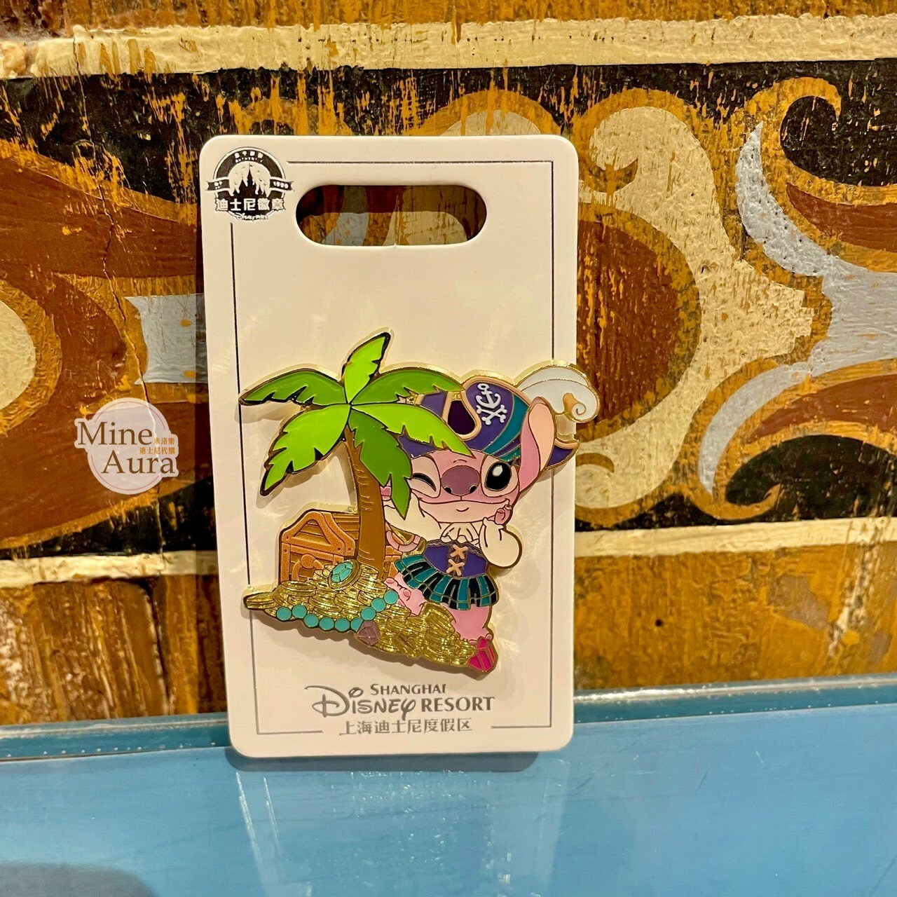 海盜系列 史迪奇 Stitch 安琪拉 Angel 海盜船造型 徽章 PIN 星際寶貝 Lilo & Stitch -上海迪士尼樂園