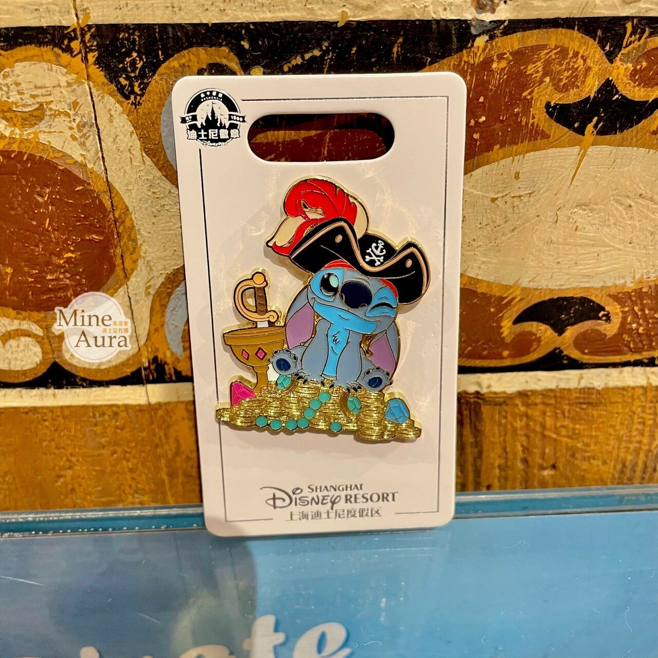 海盜系列 史迪奇 Stitch 安琪拉 Angel 海盜船造型 徽章 PIN 星際寶貝 Lilo & Stitch -上海迪士尼樂園