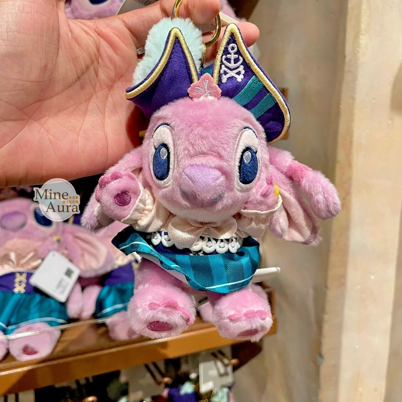 海盜系列 史迪奇 Stitch 安琪拉 Angel 絨毛 鑰匙圈 吊飾 星際寶貝 Lilo & Stitch -上海迪士尼樂園