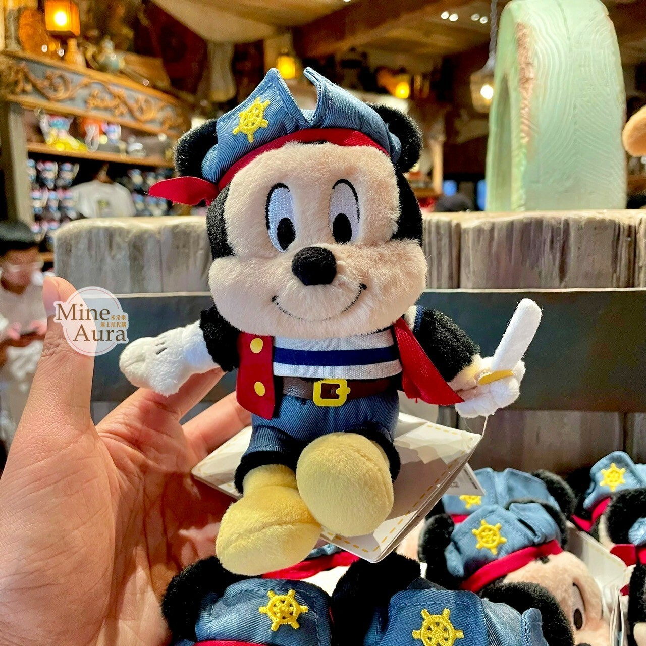 米奇 Mickey 海盜裝造型 磁鐵 坐肩 絨毛 娃娃 公仔 -上海迪士尼樂園