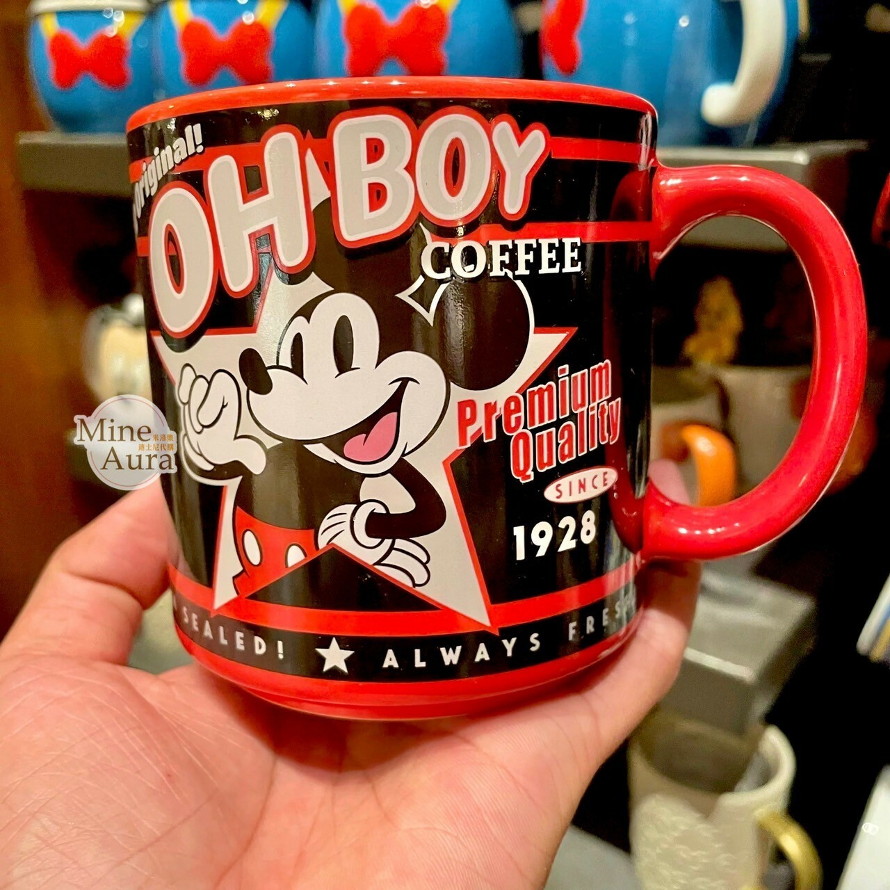 復古漫畫風 米奇 Mickey 圖案 陶瓷馬克杯 水杯 -上海迪士尼樂園