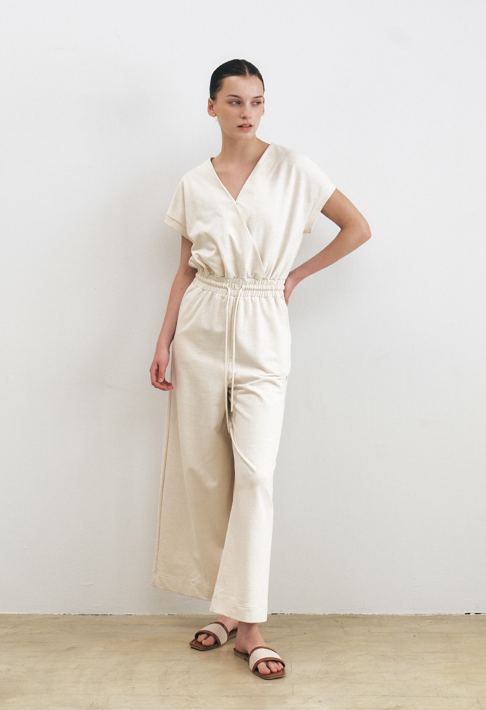 [HACIE x ITALY] V領連身長褲