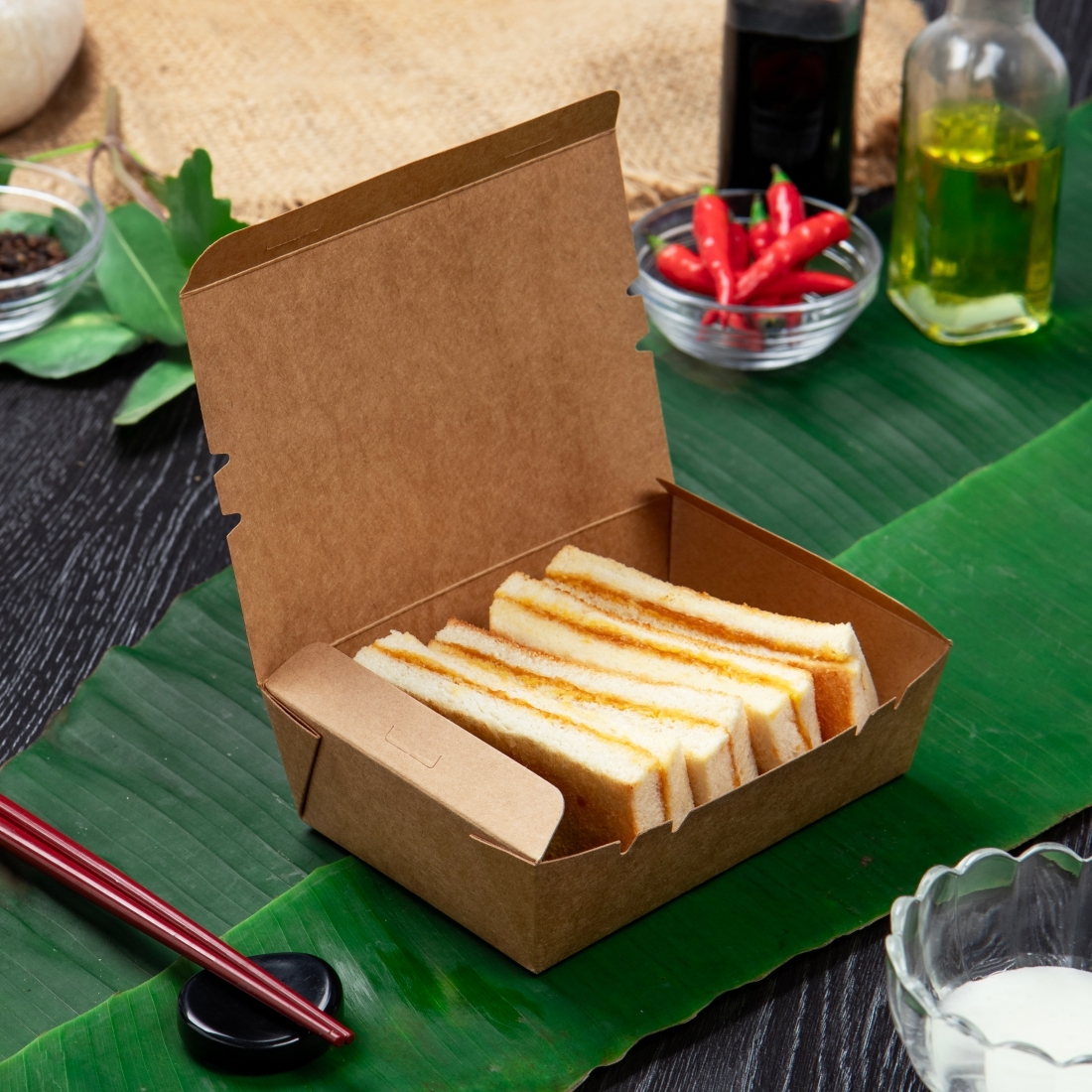 牛皮紙自扣餐盒 700ml 3號