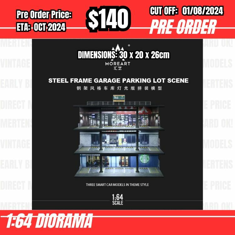 PO-$140 * Moreart * 1:64 Diorama - Four Story Parking Lot (30 x 20 x 26cm) [OD23/07]