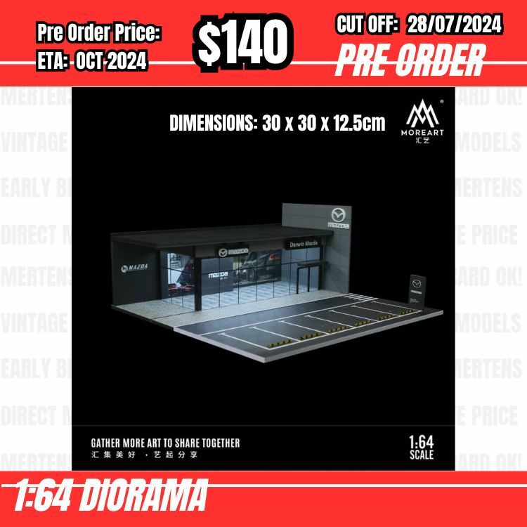PO-$140 * Moreart * 1:64 Diorama - Auto Show Room Mazda (30 x 30 x 12.5cm) [OD23/07]