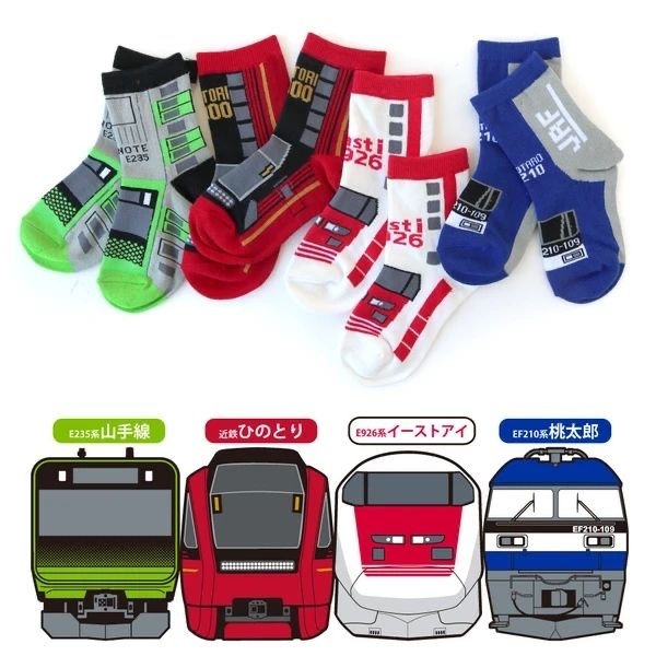 JR 鉄道火車童裝長襪 （抗菌 / 防臭） 15-20cm