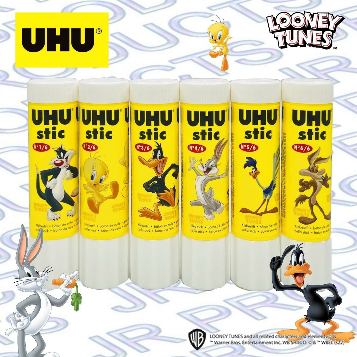 UHU - UHU® Stic 槳糊筆, 21克 x 6支套裝 樂一通特別版 - 翠兒．阿寶．賓尼兔《香港行貨》