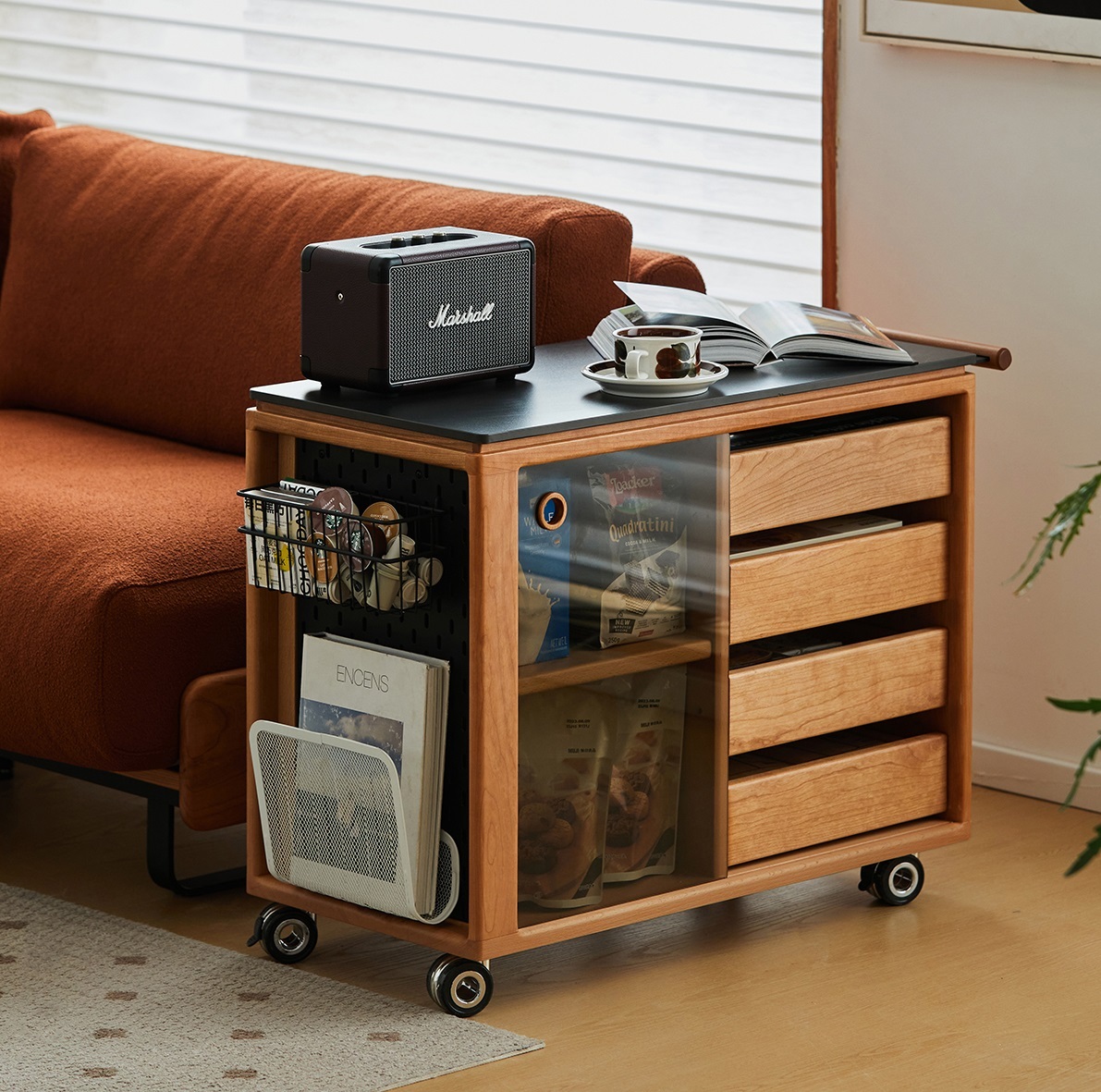 小半 巴士茶水櫃 (櫻桃木)