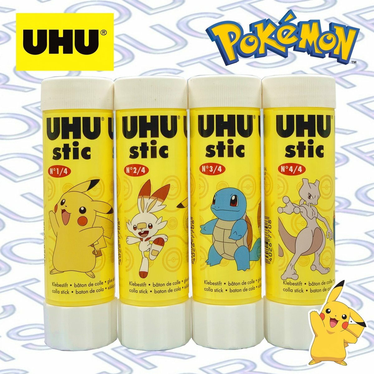 UHU - *UHU® Stic 槳糊筆, 40克 x 4支套裝 寵物小精靈特別版《香港行貨》