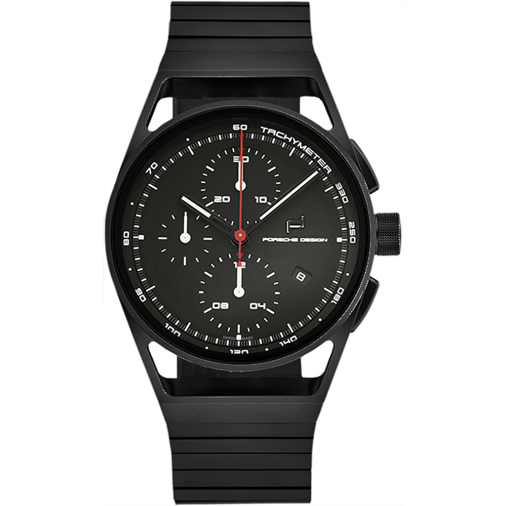 【Porsche 保時捷】6020.1020.03022 鈦金屬殼 瑞士製造 真三眼 熊貓款 防水100米 不鏽鋼機械錶-