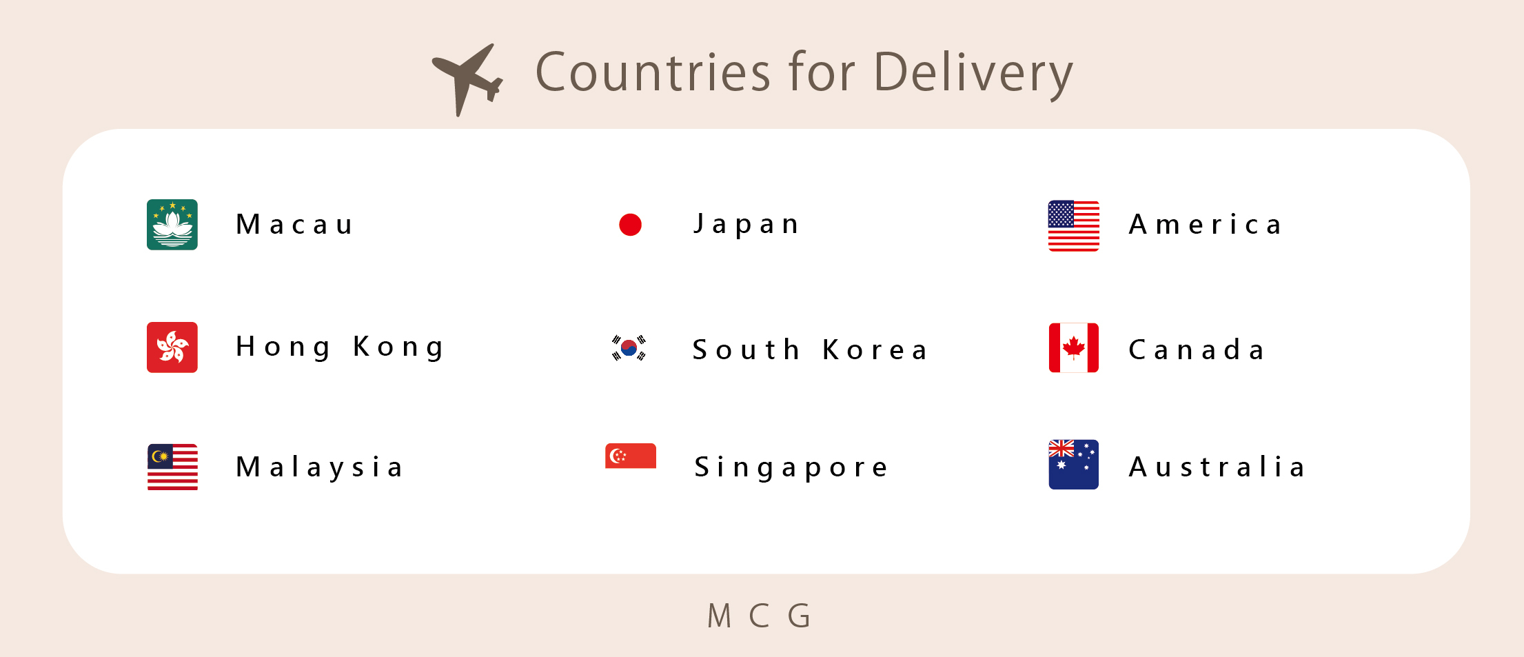 Countries for Delivery
