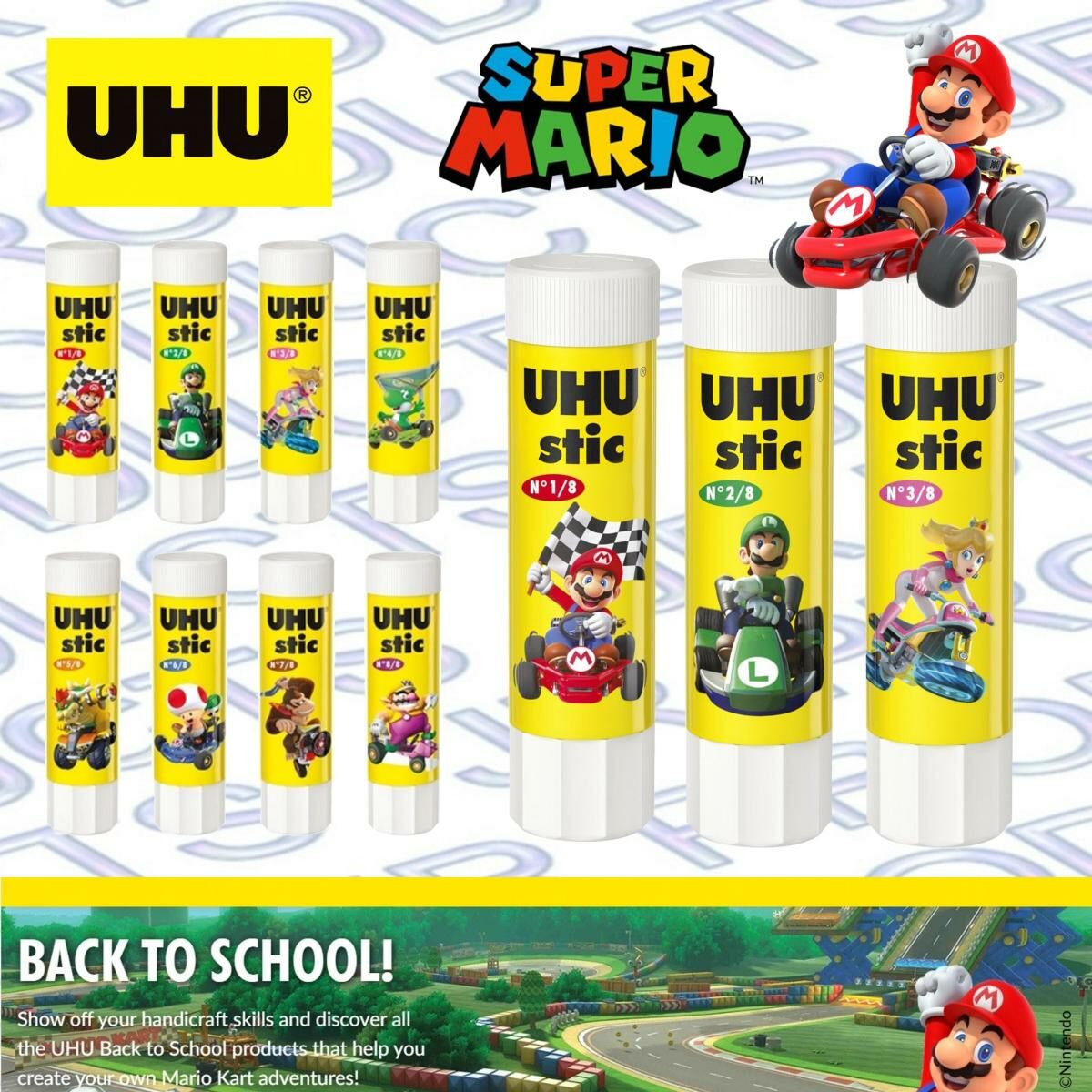 UHU - 德國UHU® 槳糊筆, 8.2克 孖寶兄弟賽車特別版 x 3支 不同款《香港行貨》