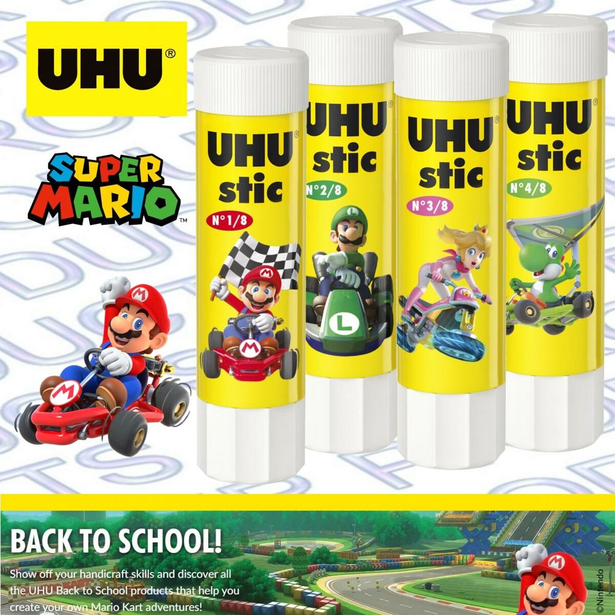 UHU - 德國UHU® 槳糊筆, 40克 - 全套 4支 不同款 《孖寶兄弟賽車特別版》《香港行貨》