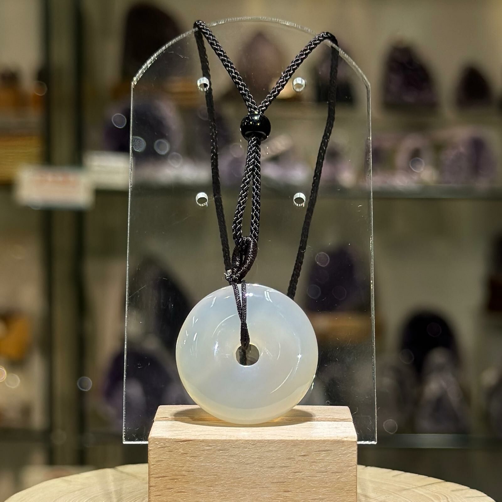 白玉髓平安扣 連頸繩