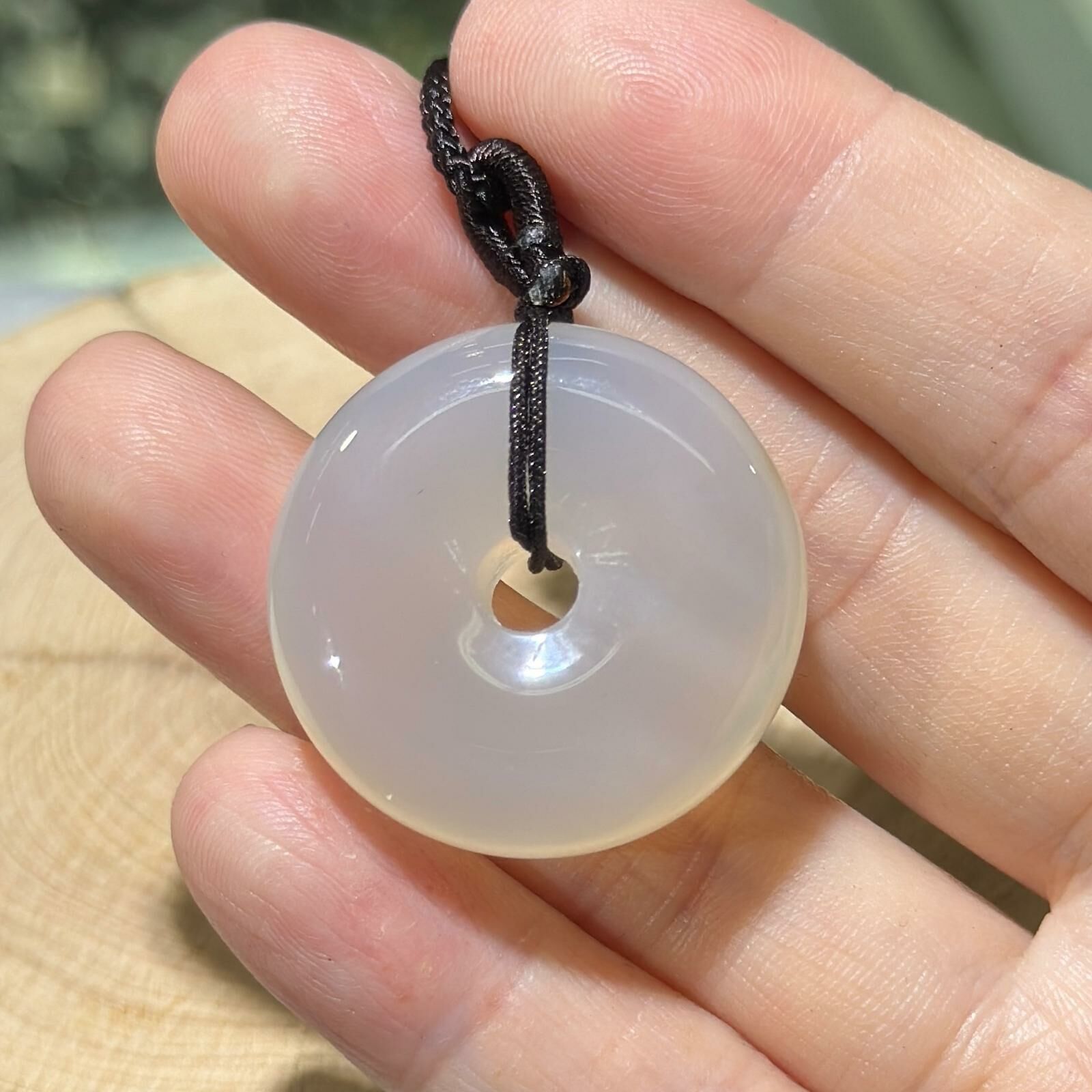 白玉髓平安扣 連頸繩