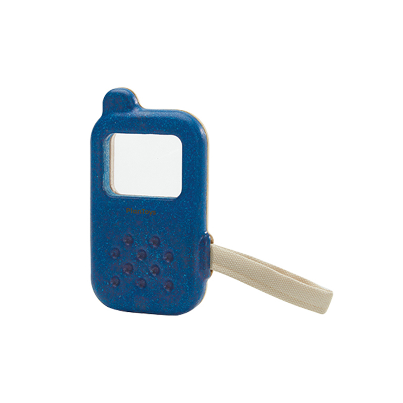 PlanToys 原木認知玩具-我的手機(英倫藍)