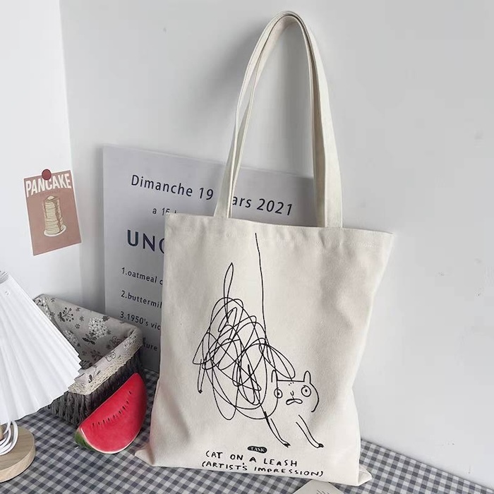 《72203》線條貓咪帆布包