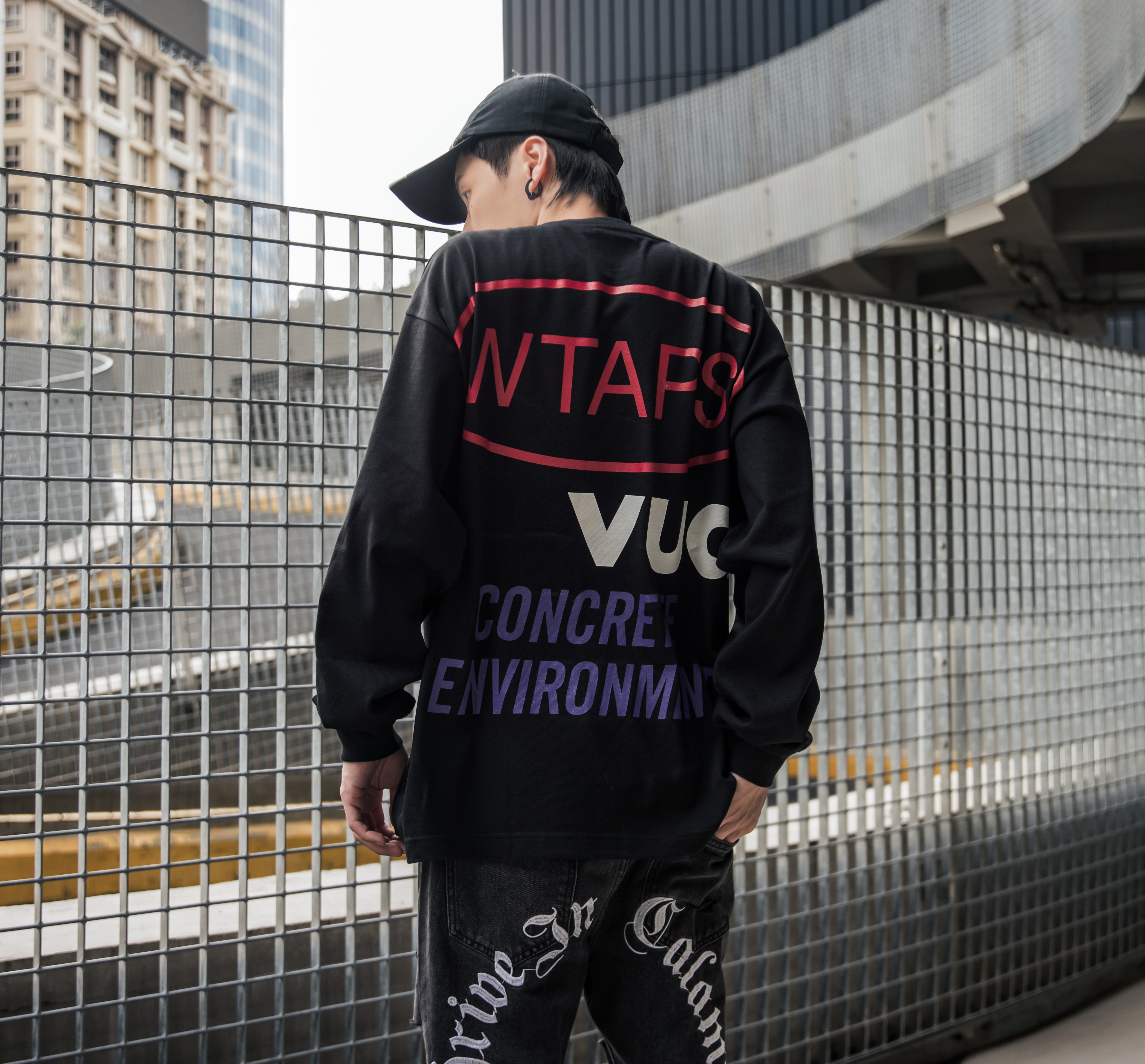 -(B3d02)-WTAPS OBJ 01 /LS / COTTON. PRTC 黑色 長T 長袖-241ATDT-CSM12