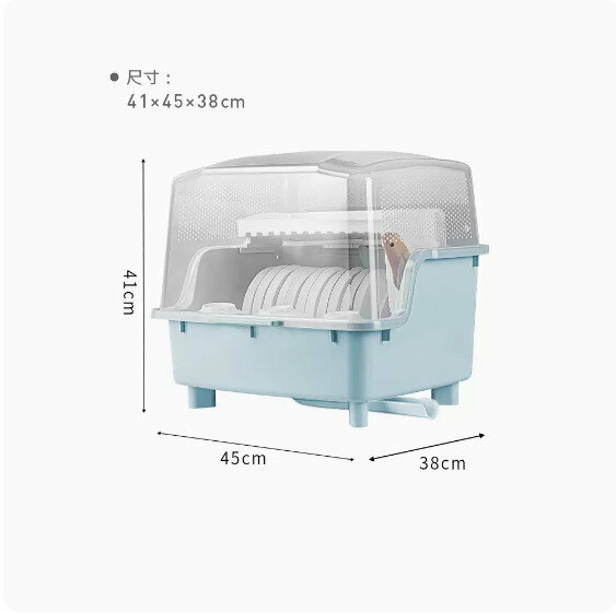 熱推家用廚房碗碟收納盒（標準款【月光藍雙層碗筷】）