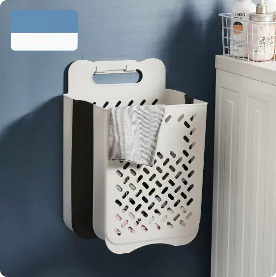 Hot-recommended bathroom no-punch wall-mounted storage basket (extra large - gray)