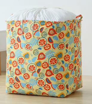 Hot recommendation (pack of 2) large-capacity printed drawstring storage bag (Fruit World) (size: 104L-41*51*50CM)