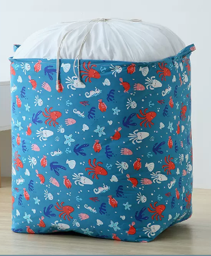 Hot recommendation (pack of 2) large-capacity printed girdle storage bag (marine life) (size: 155L-50*50*62CM)