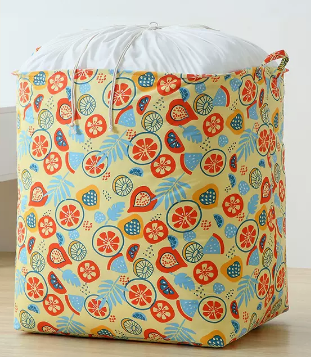 Hot recommendation (pack of 2) large-capacity printed drawstring storage bag (Fruit World) (size: 155L-50*50*62CM)