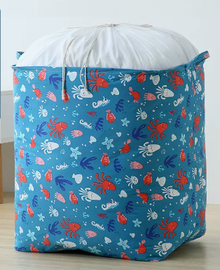 Hot recommendation (pack of 2) large-capacity printed girdle storage bag (marine life) (size: 204L-50*60*68CM)