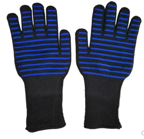 Hot recommendation: 2 five-finger high temperature resistant, anti-cut and hot silicone gloves (size: length 33CM)
